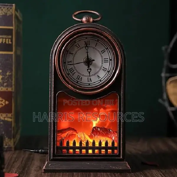 Decorative Fireplace Lantern With Clock