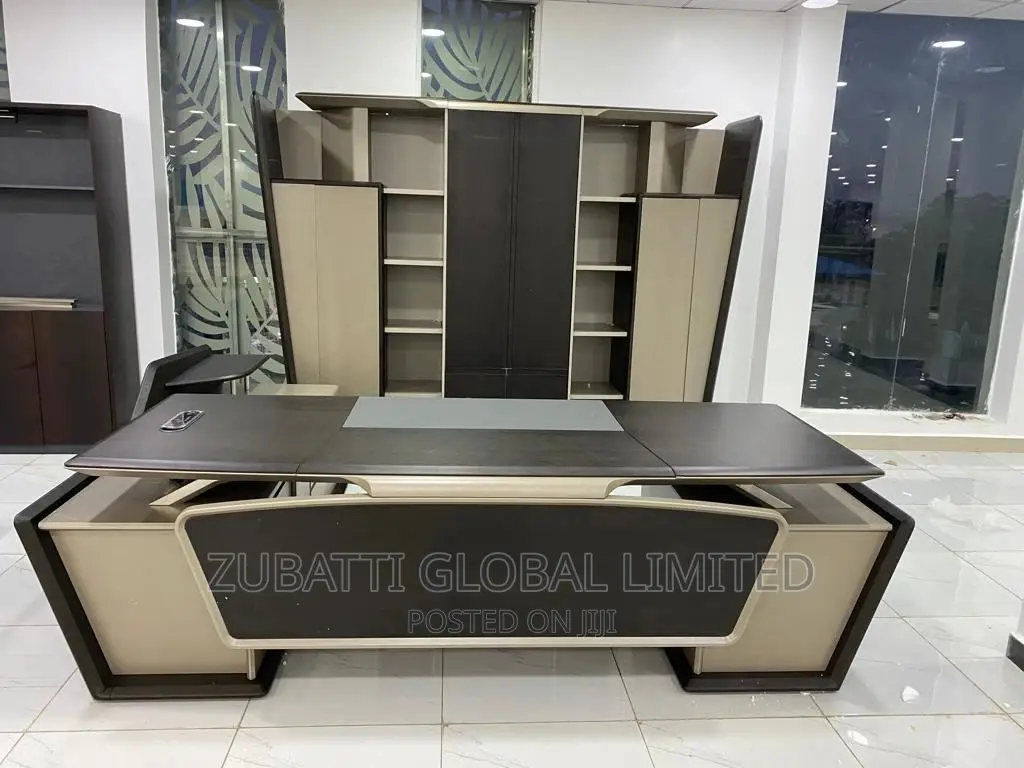 Executive Director Office Table and Bookshelf