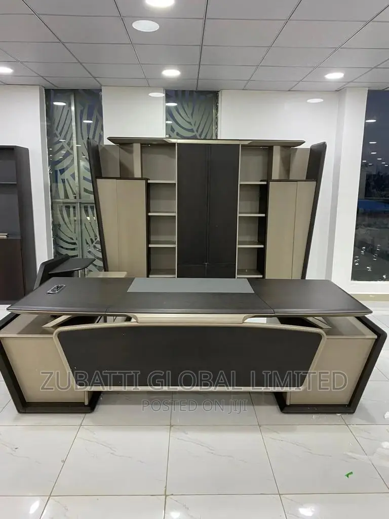 Executive Director Office Table and Bookshelf