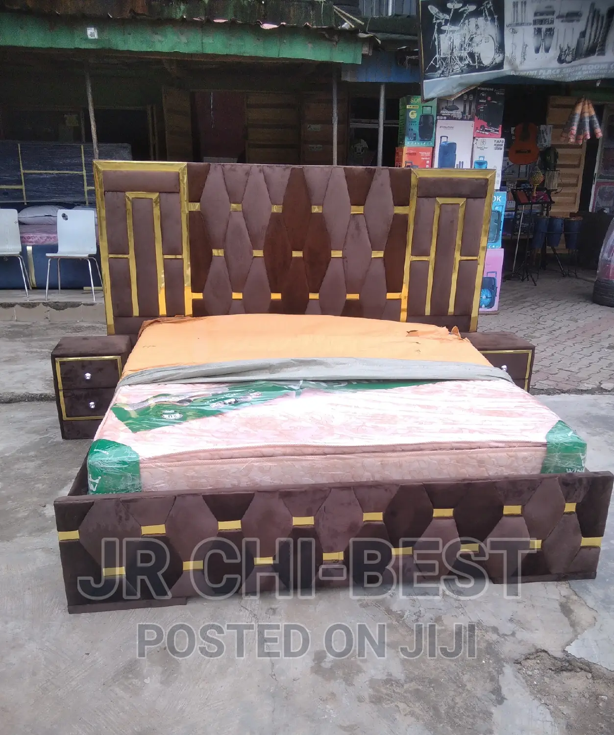 Unique Well Framed 6 by 6 Upholstery Bedframe With 2 Bedsides