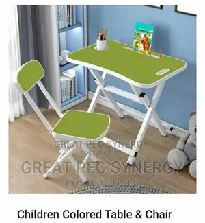 Children Coloured Table and Chair.