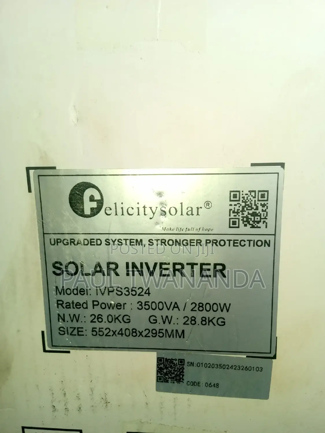 Felicity 3.5kva 24V