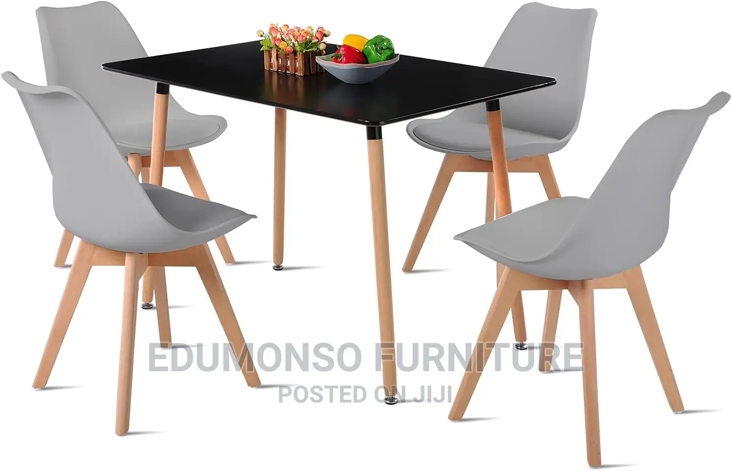 Dining Table With 4 Grey Chairs