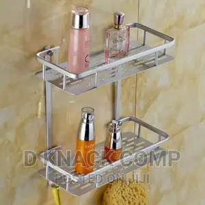 Double Layer Bathroom Storage Organizer Holder Shelf