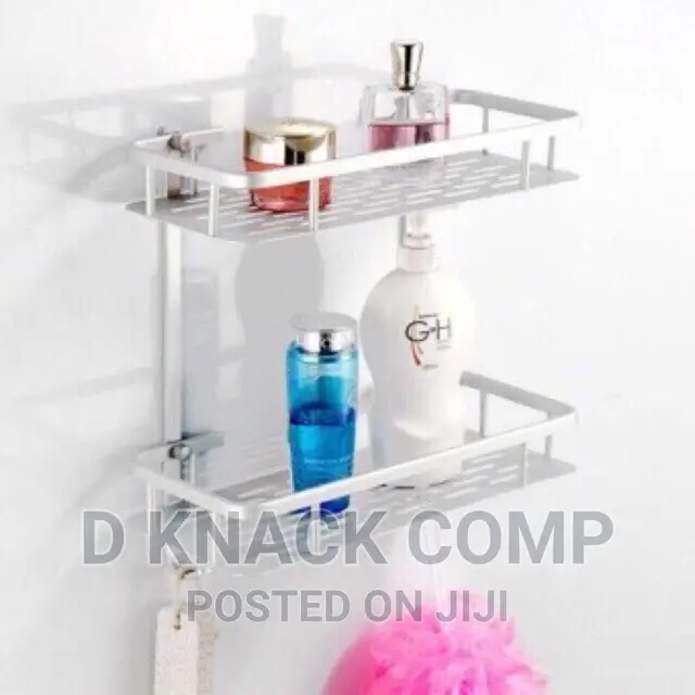 Double Layer Bathroom Storage Organizer Holder Shelf