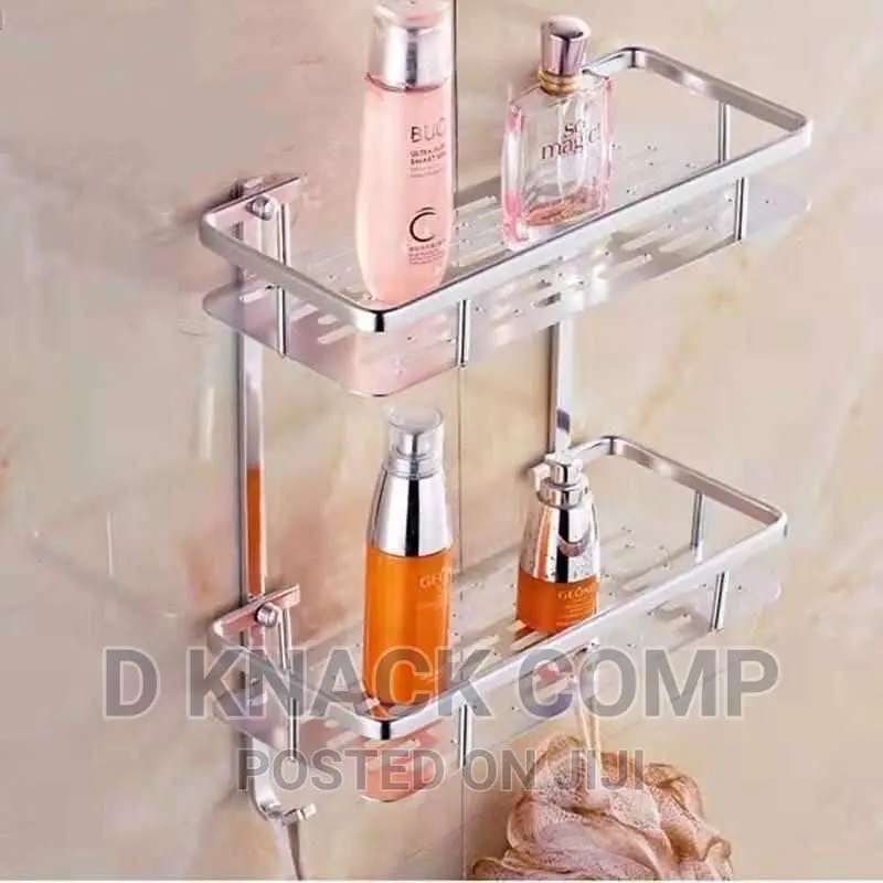 Double Layer Bathroom Storage Organizer Holder Shelf