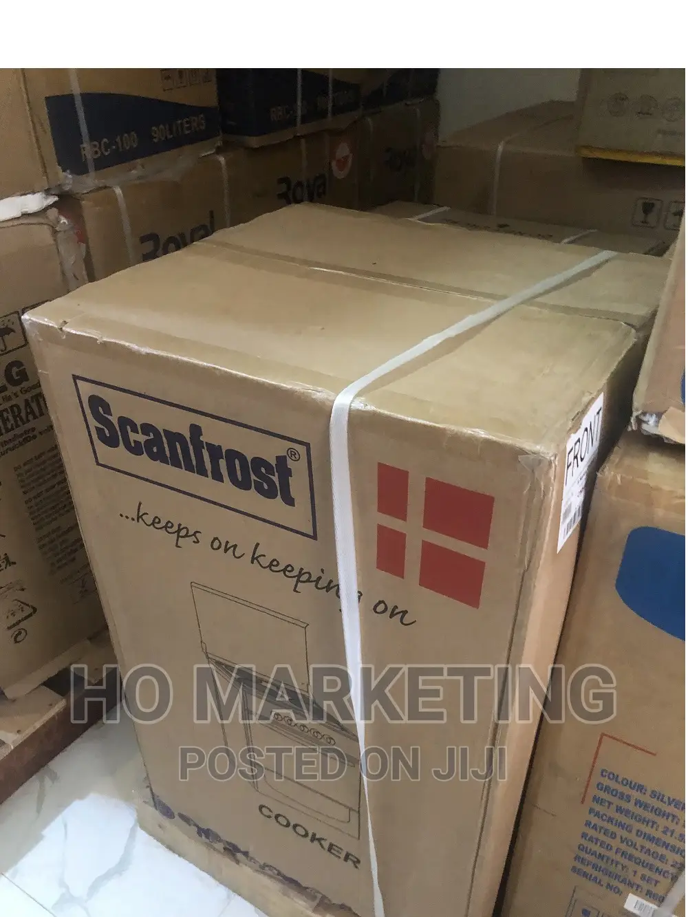 4 Burner Scanfrost Black Gas Cooker