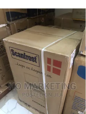 4 Burner Scanfrost Black Gas Cooker