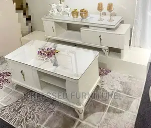 Marble Television Shelves With Center Table