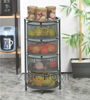 4-Tier Black Storage Container