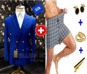 Quality Wedding Suit Blue Plus Gifts