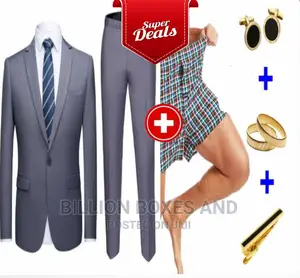 Quality Wedding Suit Gray Plus Gifts