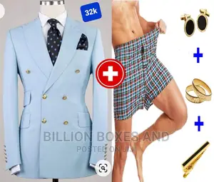 Quality Wedding Suit Sky Blue Plus Gifts