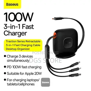 Baseus Traction Series Retractable 3in1 Fast Charging Cable