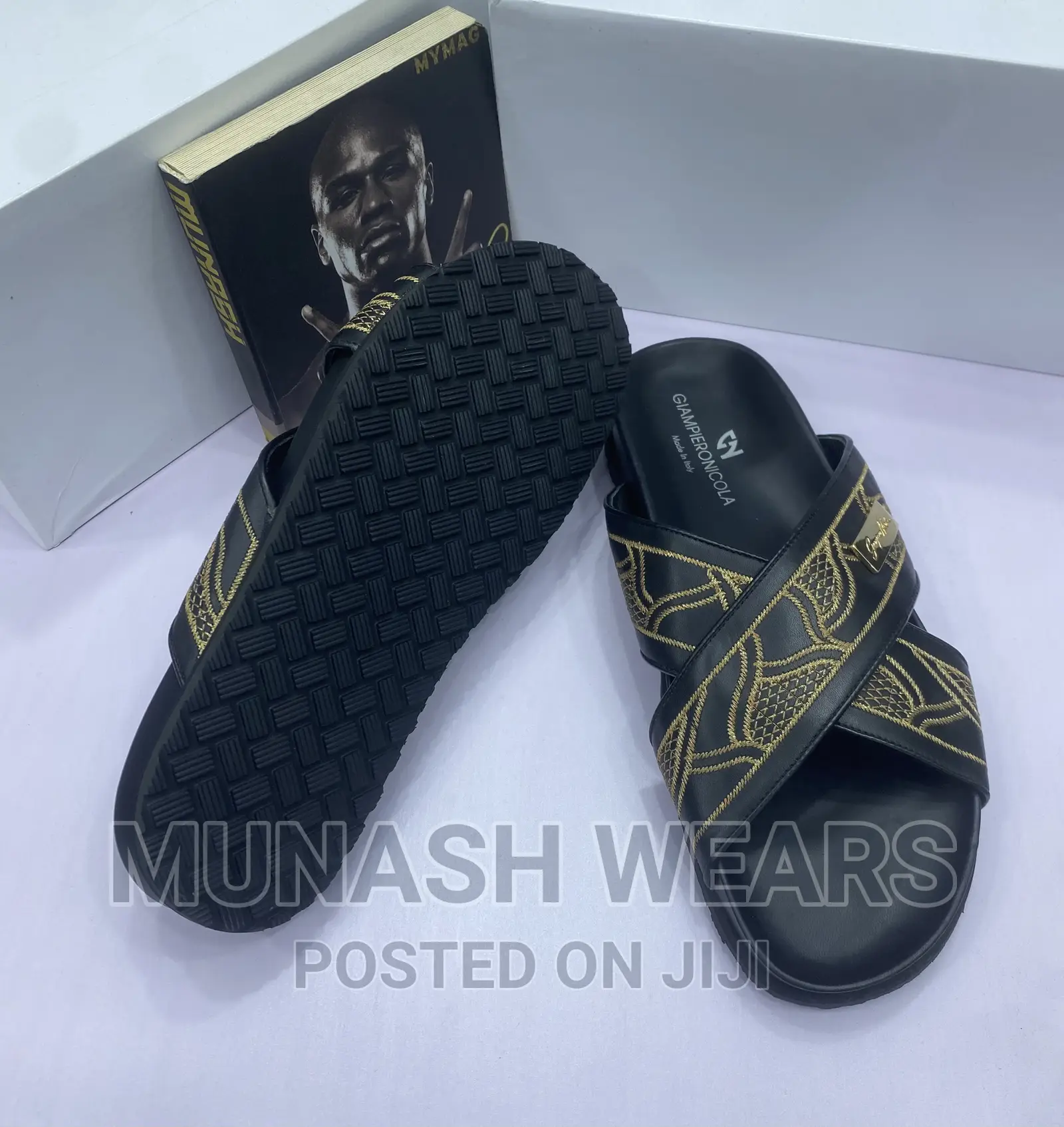 Italian Giamperionicola Leather Slipers