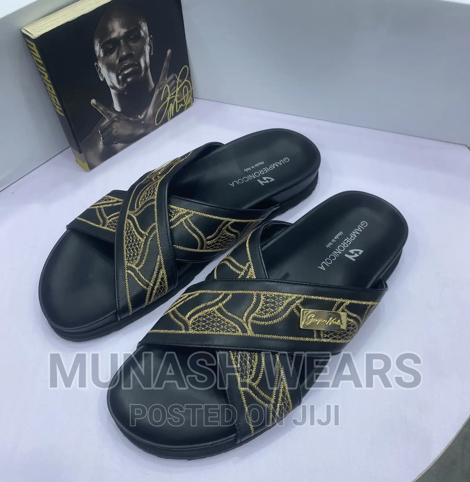Italian Giamperionicola Leather Slipers