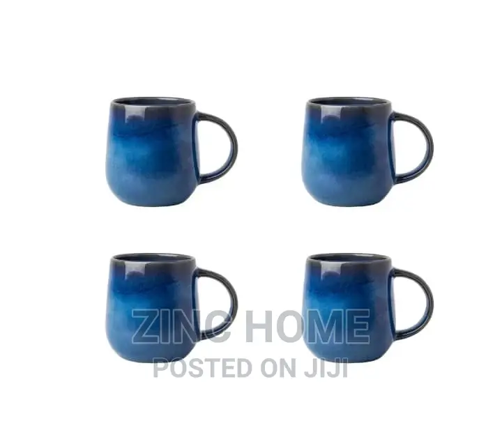 Sabichi Reactive Glaze Blue 4pc Mug Set