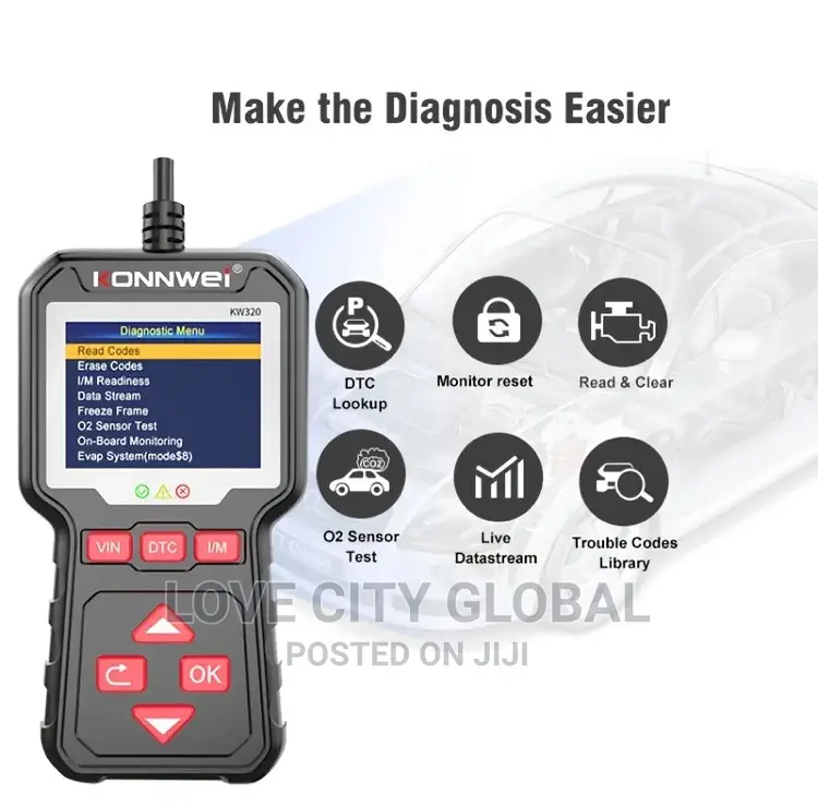 Konnwei KW320 CAN OBD2 EOBD Car Scanner Code Reader Eraser