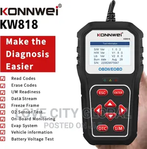 Konnwei KW818 Auto Scan OBD2 Diagnostics Check Engine & All