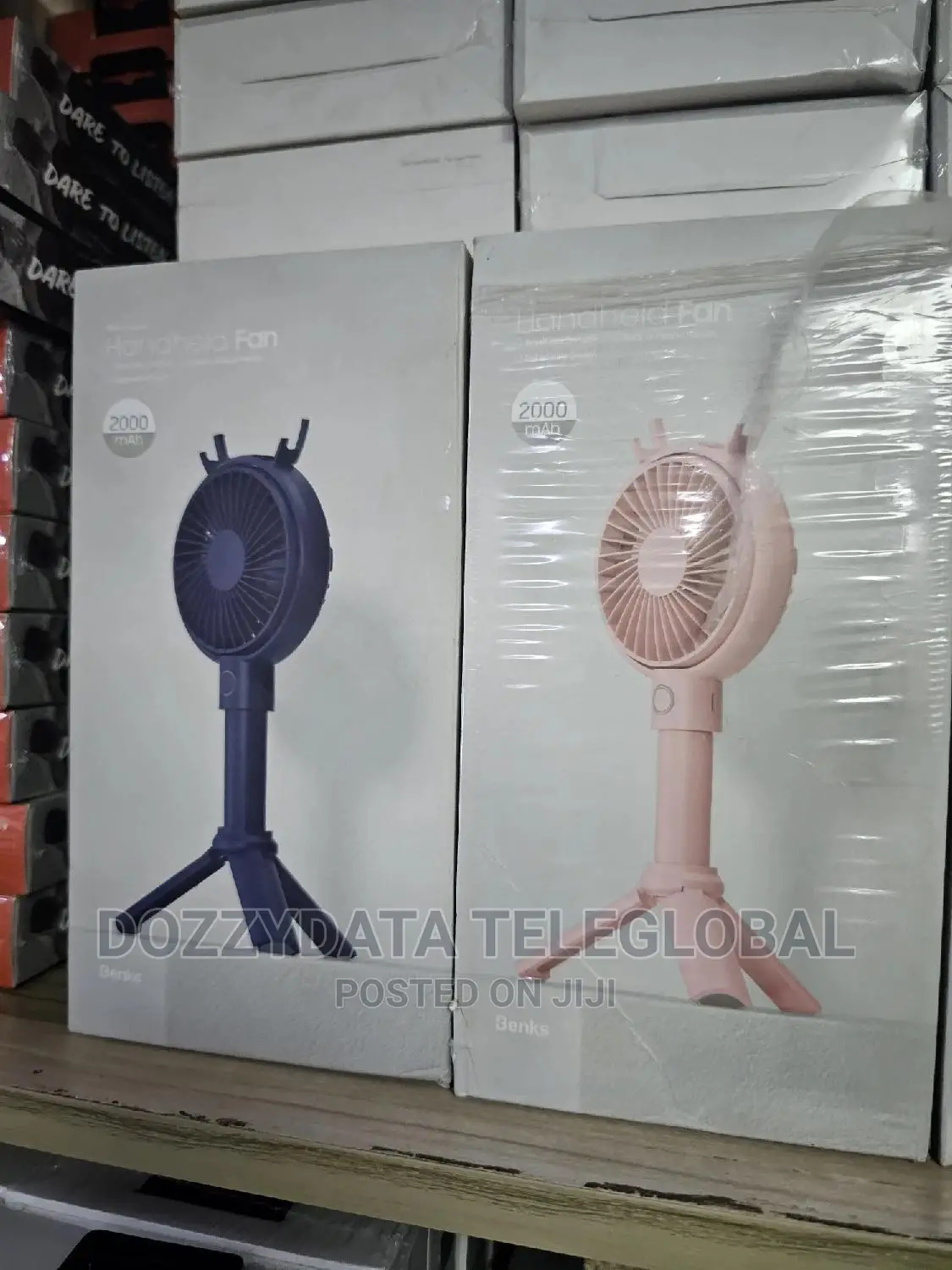 Multi Function Hand Held Fan With Built in Holder