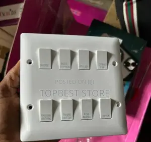 Kitchen Grid Switch Panel With White Switches - 8 Gang
