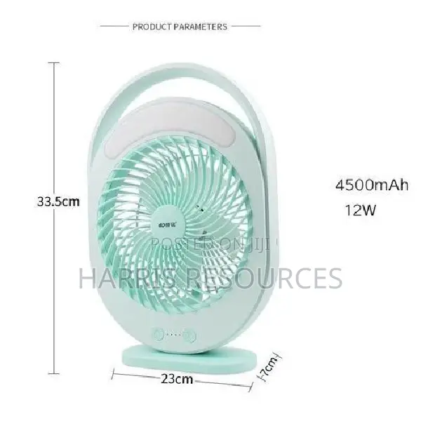 Kamisafe Multi-Functional Led Light Rechargeable Table Fan