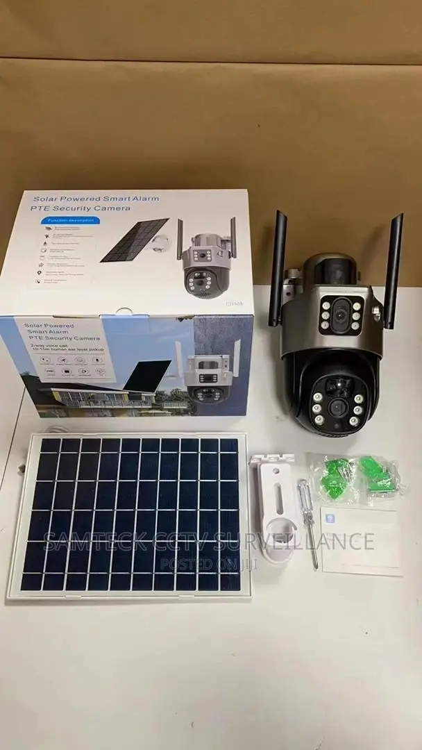 Solar Powered Alarm Pte Security Camera Dual Lens