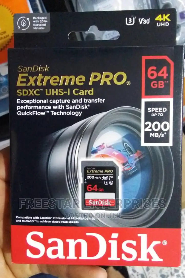 Sandisk 64gb Extreme Pro SDXC Memory Card. Sandisk.