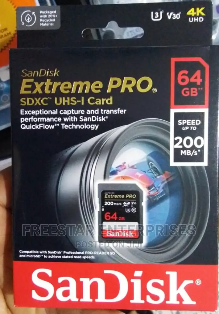 Sandisk 64gb Extreme Pro SDXC Memory Card. Sandisk.
