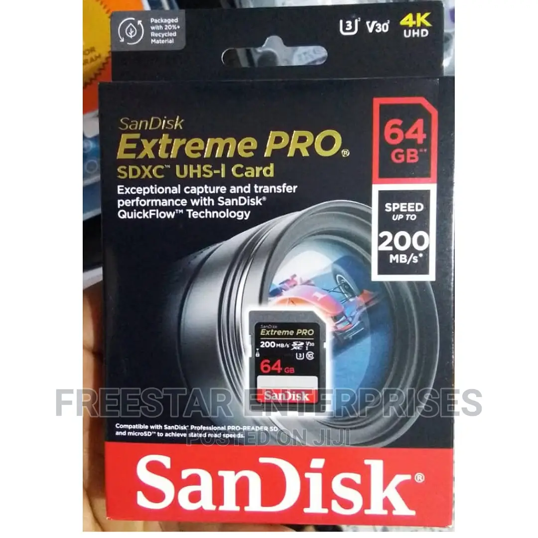 Sandisk 64gb Extreme Pro SDXC Memory Card. Sandisk.