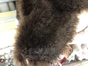 Plain Brown Faux Fir Rugs (4/6) Butterflies Shape