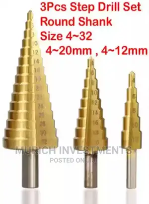 4-32mm HSS Hex Shank Titanium Coated Stepped Cone Drill Bits