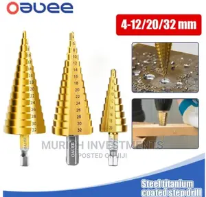 4-32mm HSS Hex Shank Titanium Coated Stepped Cone Drill Bits