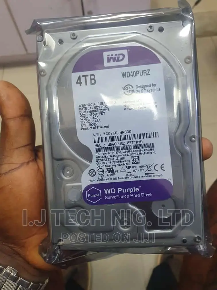 4tb Wd Purple Surveillance Hdd.