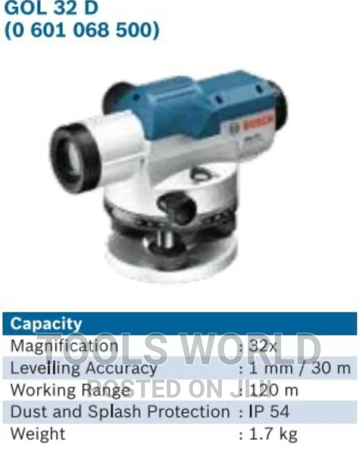 Bosch Dumping Optical Level GOL 32 D Range 120meter