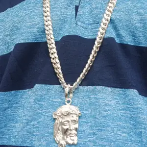 Pure 925 Silver Cuban Chain and Pendant