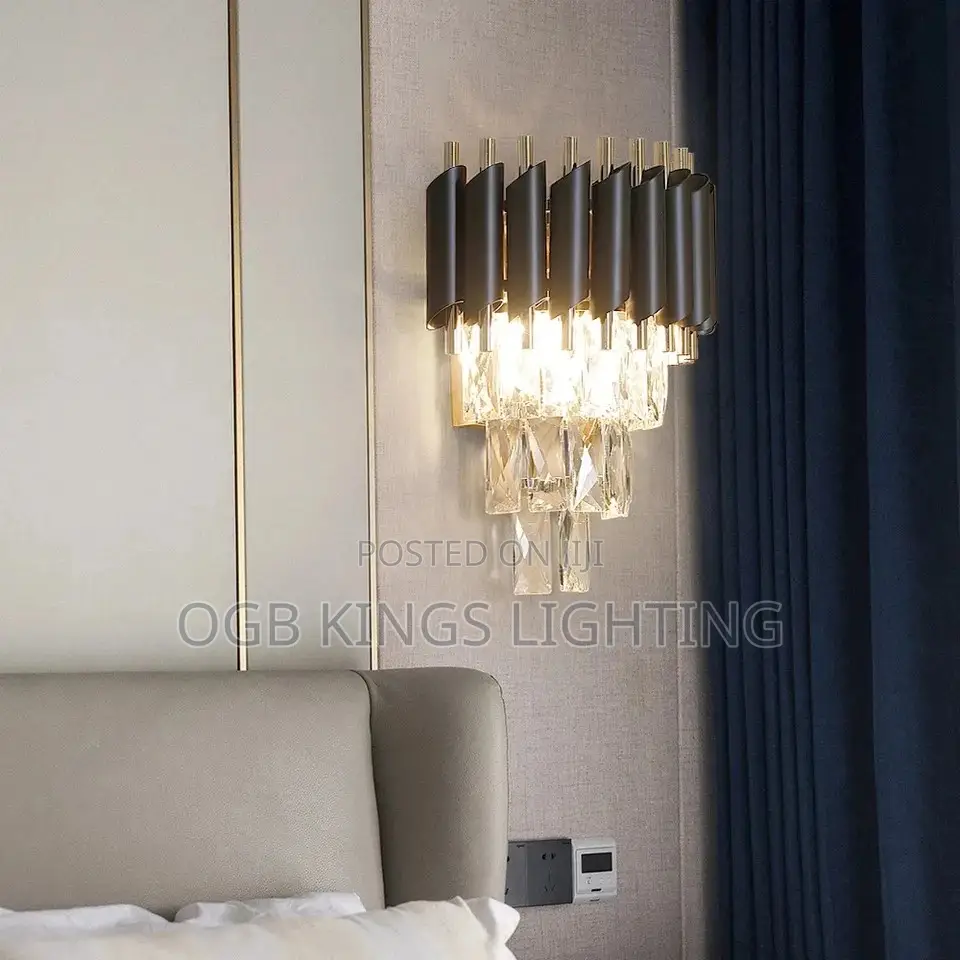 Black LED Wall Lamp Crystal Wall Sconces Lighting