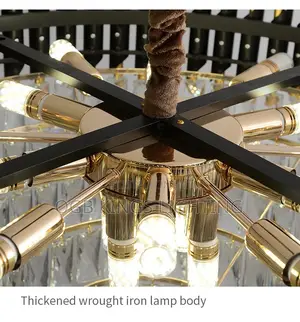 Modern Living Room Black Crystal Chandelier Lighting