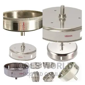 6pcs Diamond Coated Glass Hole Saw Drill Bits 100mm - 150mm