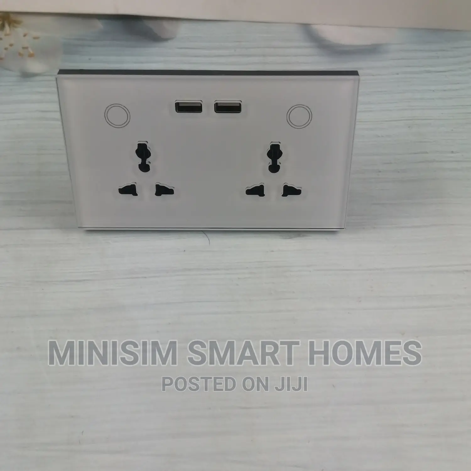 Double Smart Socket With Usb - Luxury Crystal Glass Panel