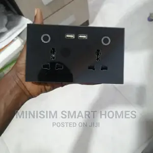 Double Smart Socket With Usb - Luxury Crystal Glass Panel