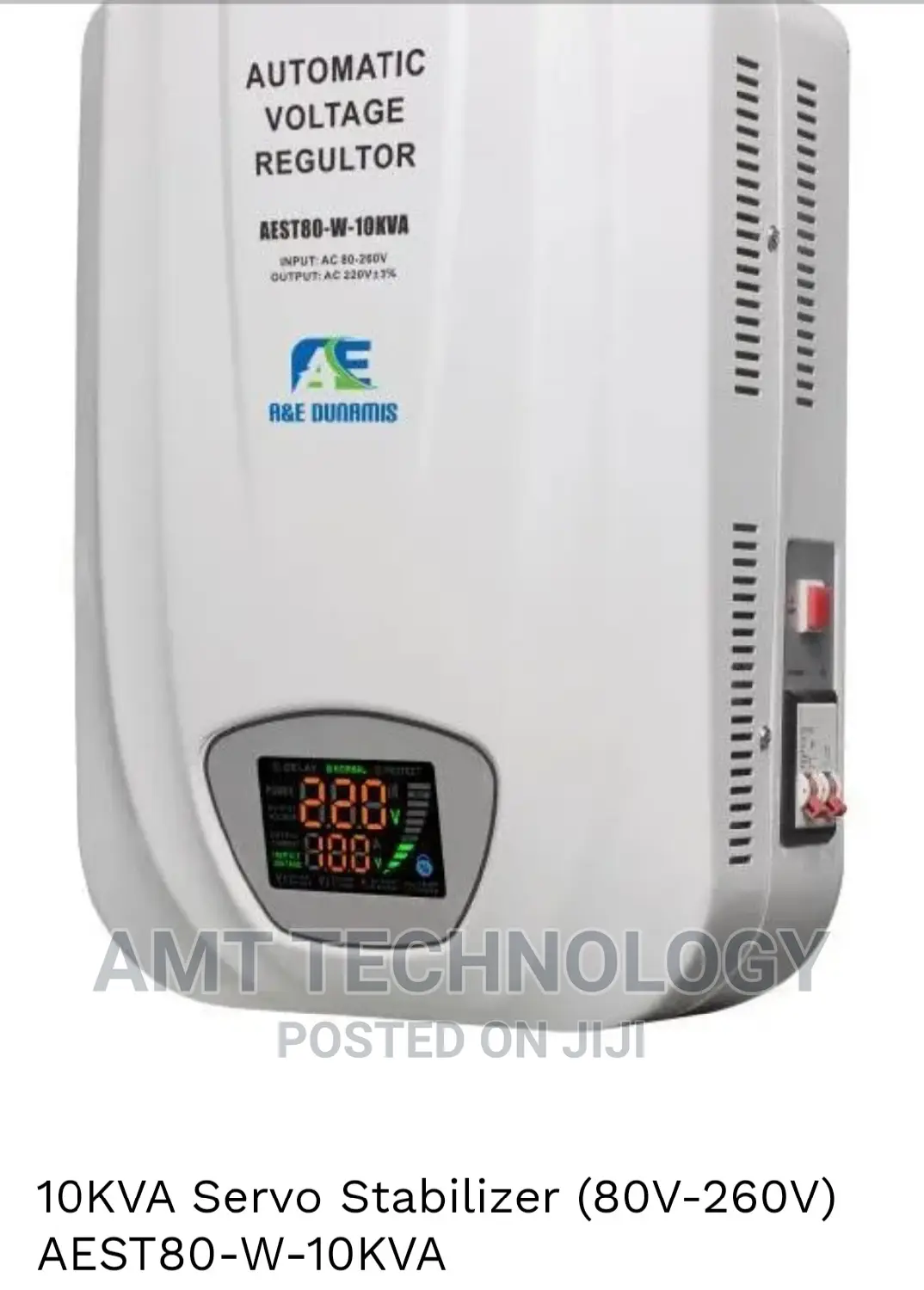 10kva Servo Stabilizer 80v - 260v