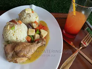 Stir Fried Rice and Chicken Curry Sauce