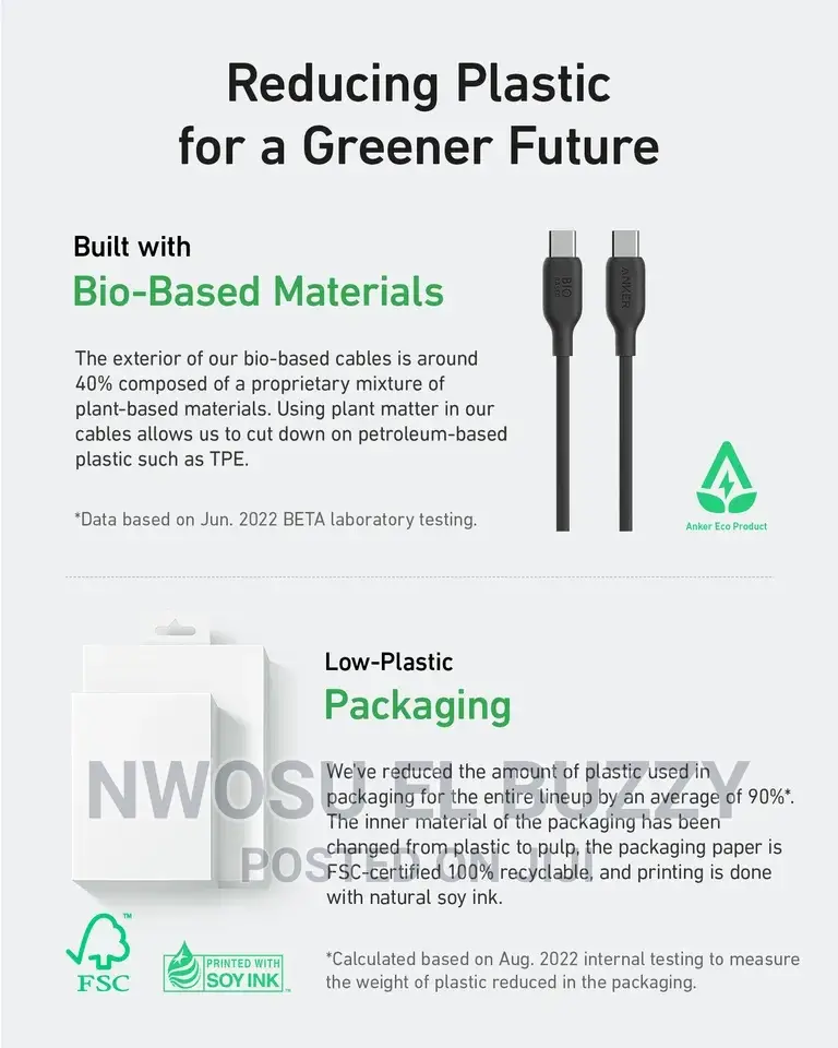 Anker 543 Bio-Based Cables for Phones and Laptops