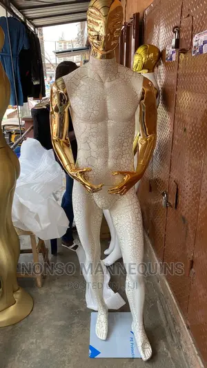 Brand New Fibre White And Gold Male Mannequin