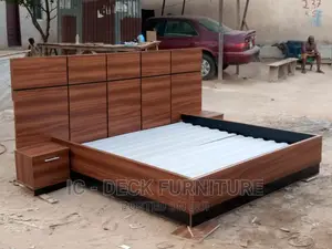 BDF24 King Size 6x6ft Double Panel Bed Frame + 2 Side Drawer