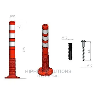 Surface Mount Delineator Reflective Warning Post - 4 Pieces