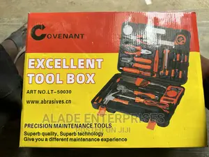 Household Tools Set. Hardware Tool Box. Electrician Tool Kit