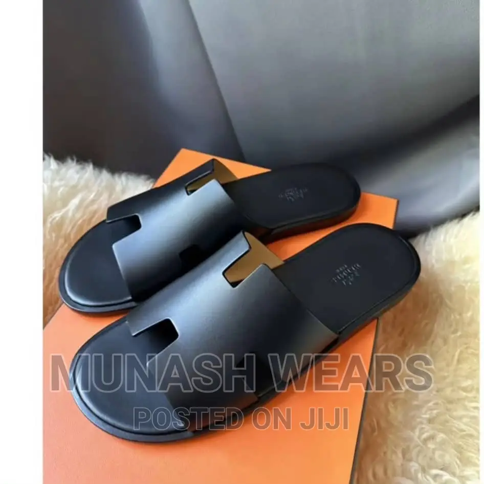 Original Hermes Leather Slipers