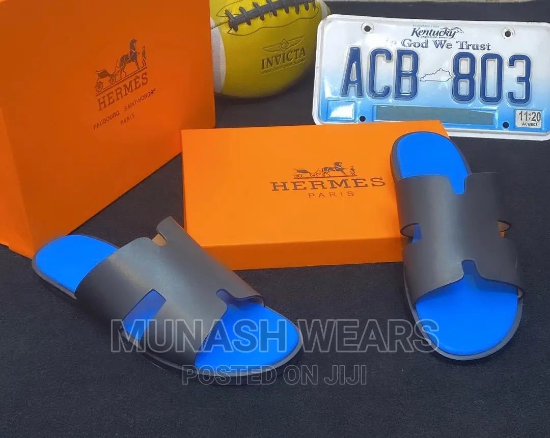 Original Hermes Leather Slipers
